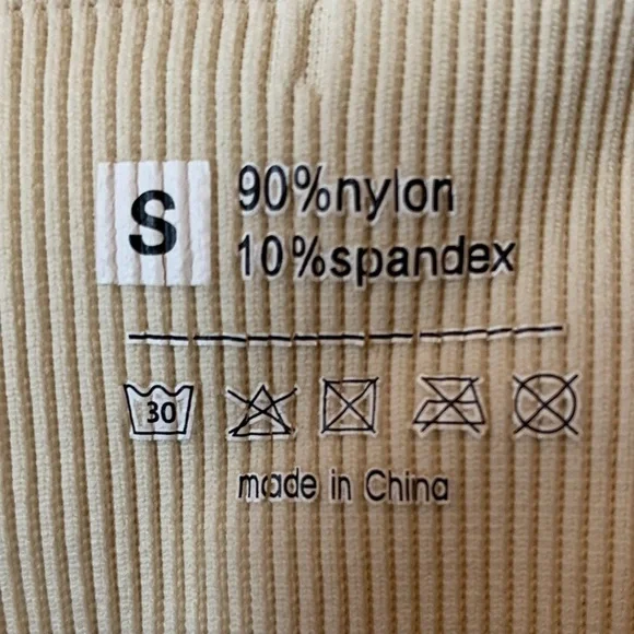 Cream Ribbed Sleeveless Crop Top - Picture 2 of 5